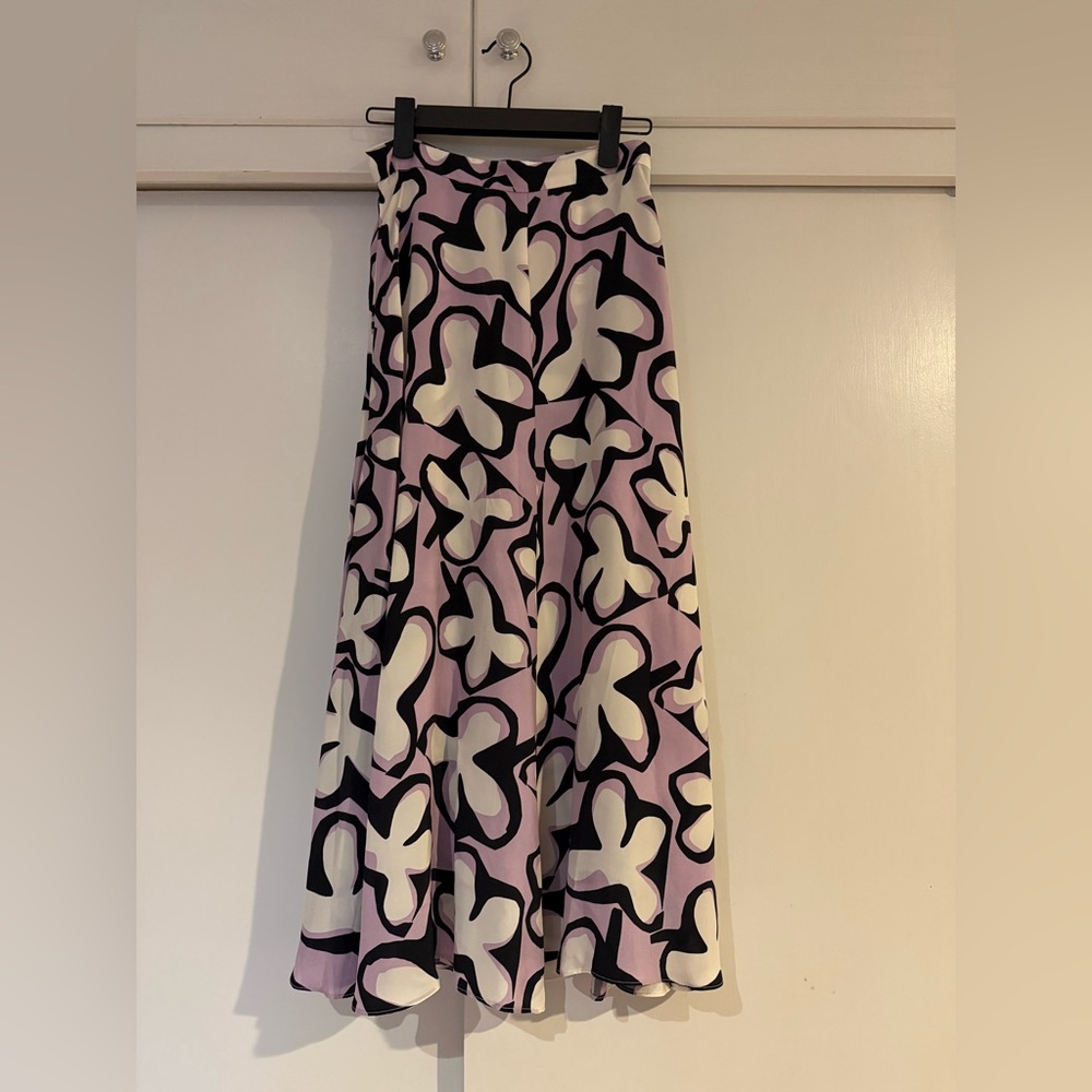 Marimekko A-Line Skirt in lavender and Black Floral